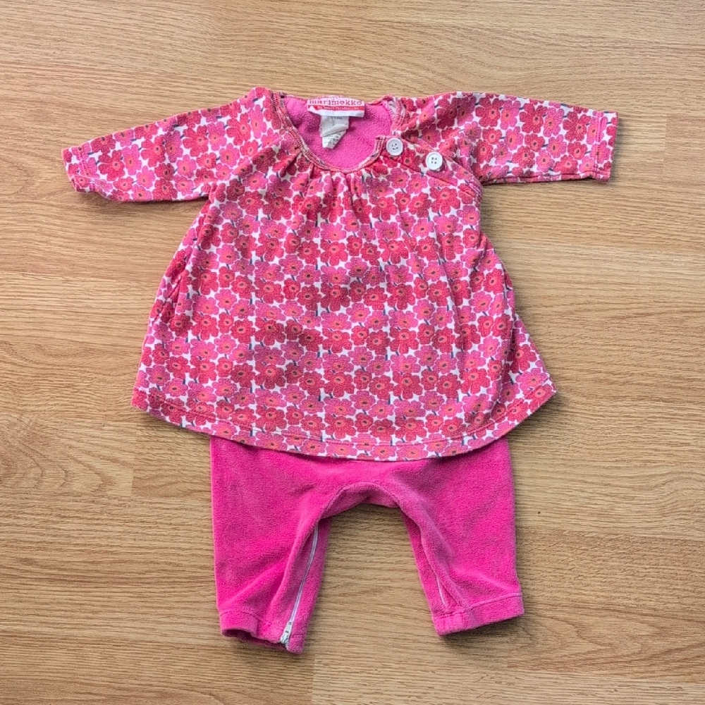 Marimekko Pink Cotton Baby Outfit